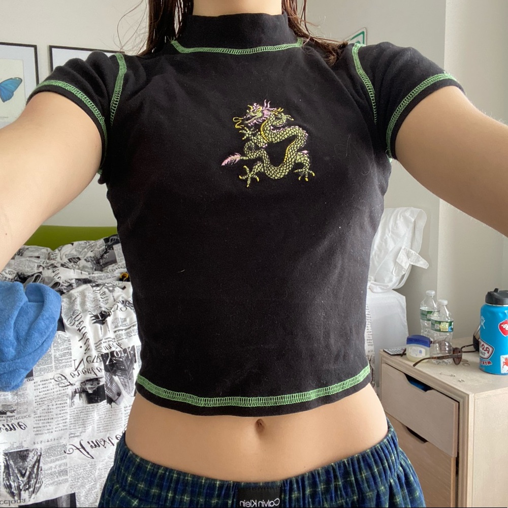 green lined turtleneck from pacsun
